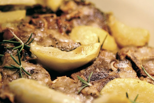 Slow cooked lamb and potatoes